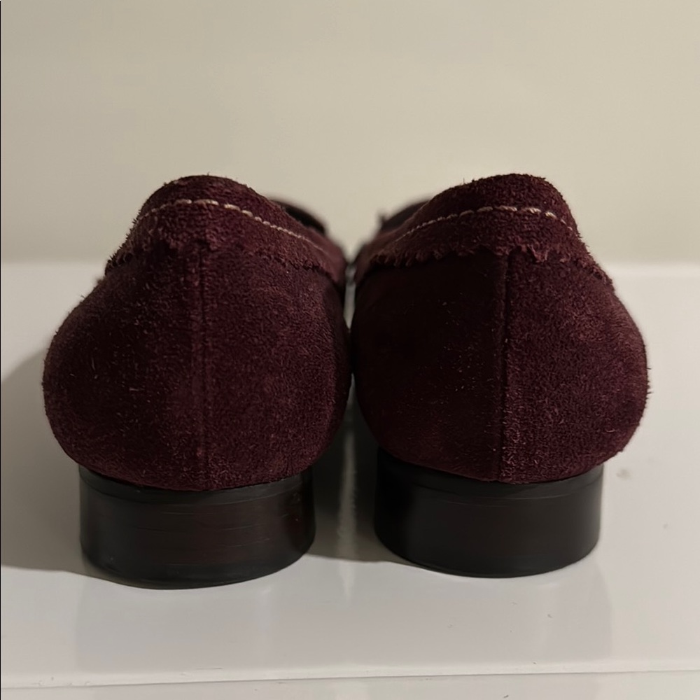 ANTONIO MELANI Maroon Leather Loafers with Studded Detail Size 6 - Picture 4 of 9